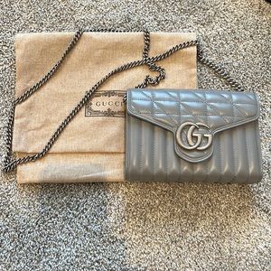 Gucci leather wallet on chain